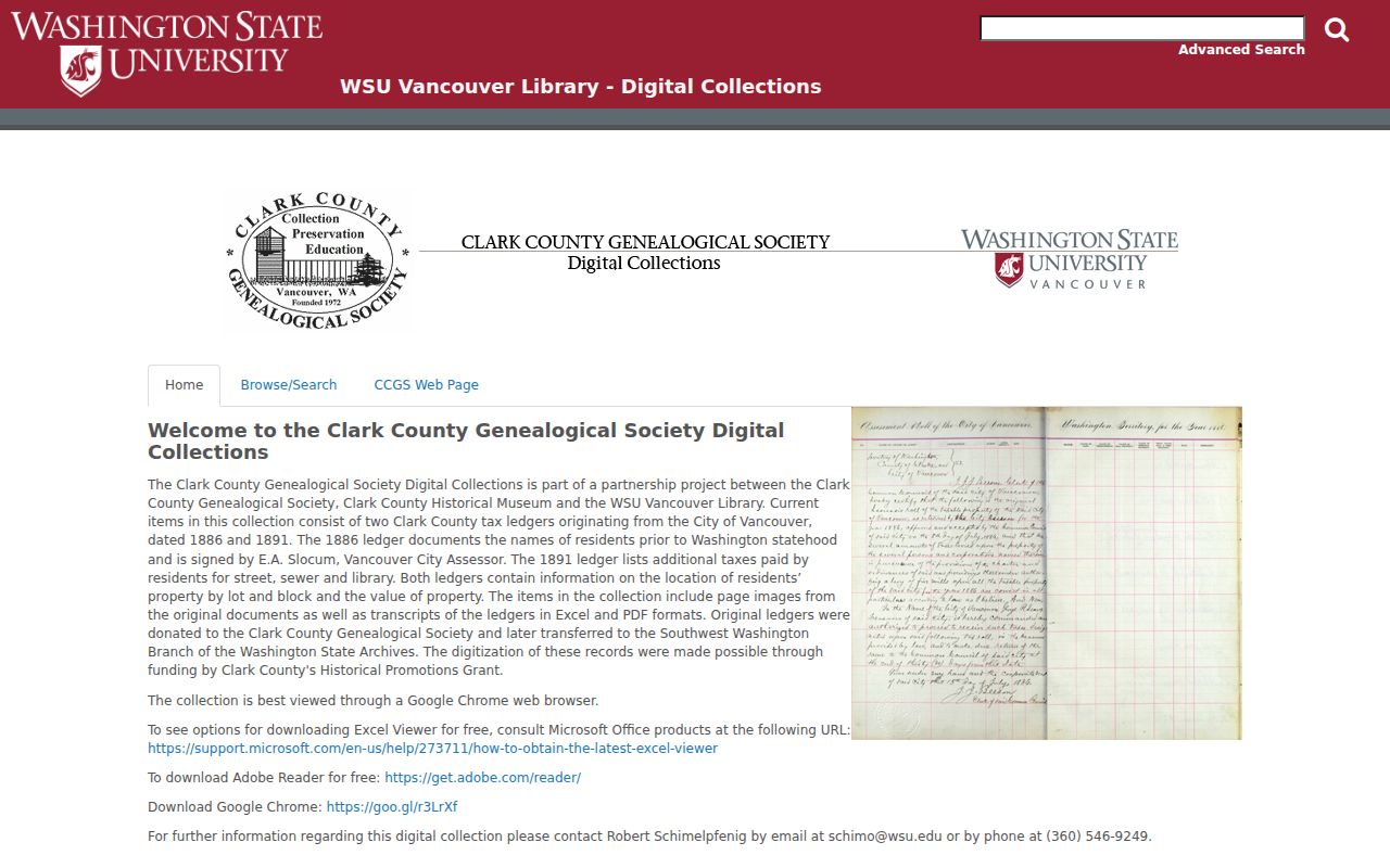 Salmon Creek city directory companion tax ledgers digitized by WSU and CCGS