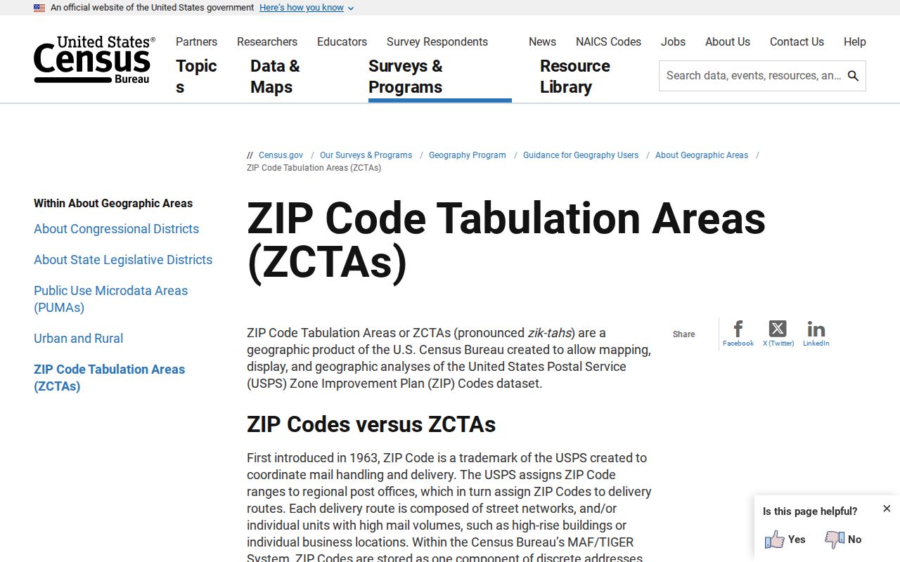 Salmon Creek ZIP code directory Census ZCTA explanation
